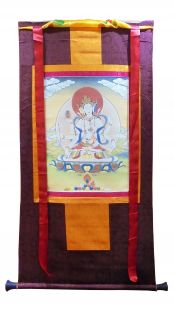 西藏布框印刷〝尊聖佛母〝唐卡
