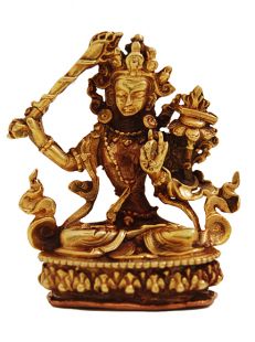 Manjushree Gilt Copper 2〝 Statue