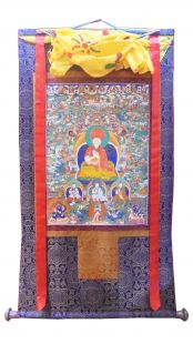 西藏布框印刷巴榮葛舉祖師〝達瑪旺秋〝唐卡