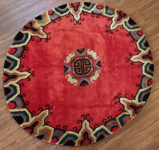 尼泊爾手工羊毛真絲地毯(圓)