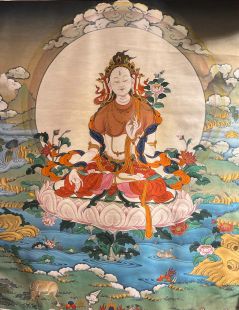 白度母 (布框印刷唐卡)