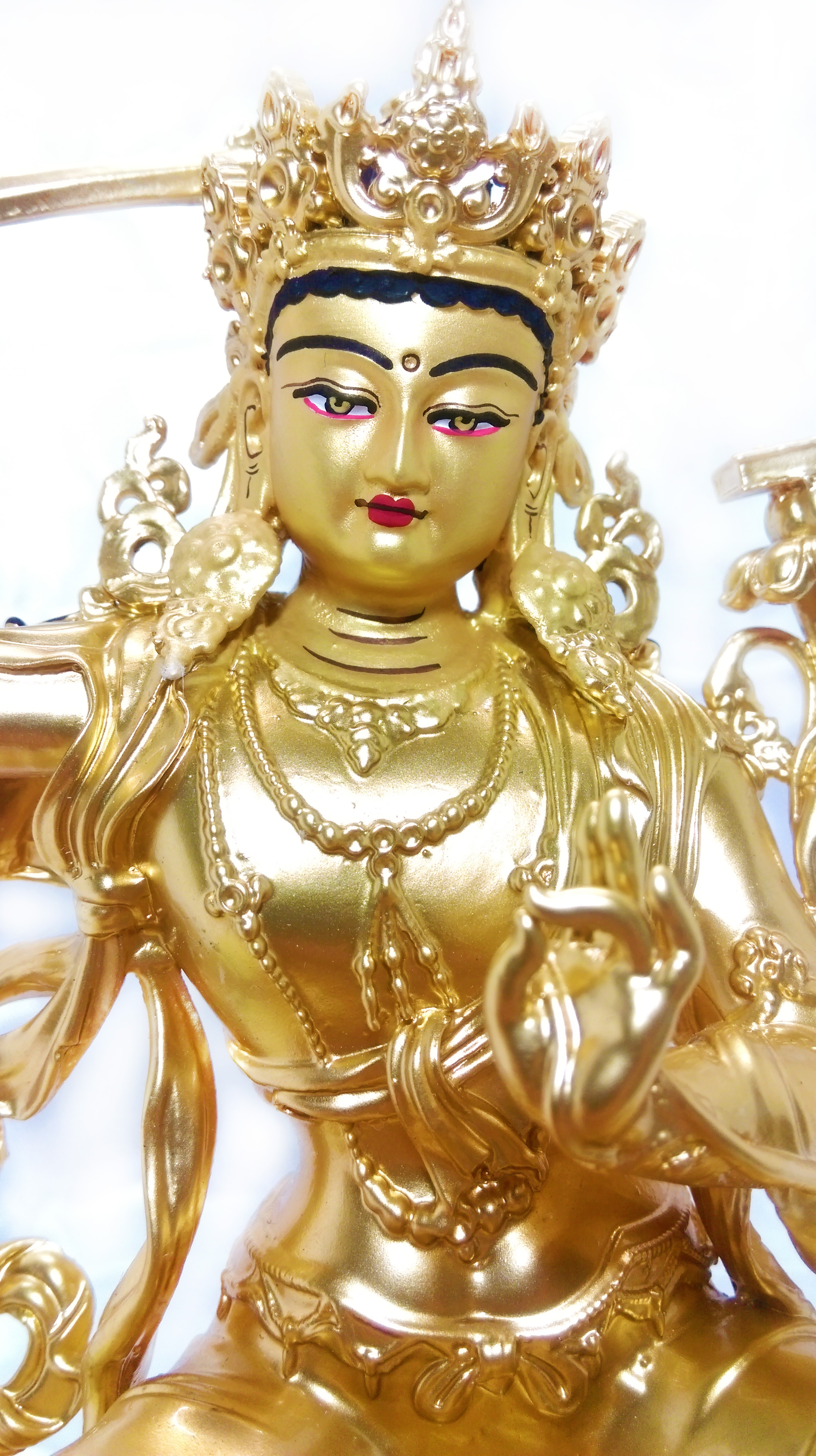 文殊菩薩銅鎏金佛像財寶佛教文物/ 藏傳佛教Dharma Items/ Buddhist